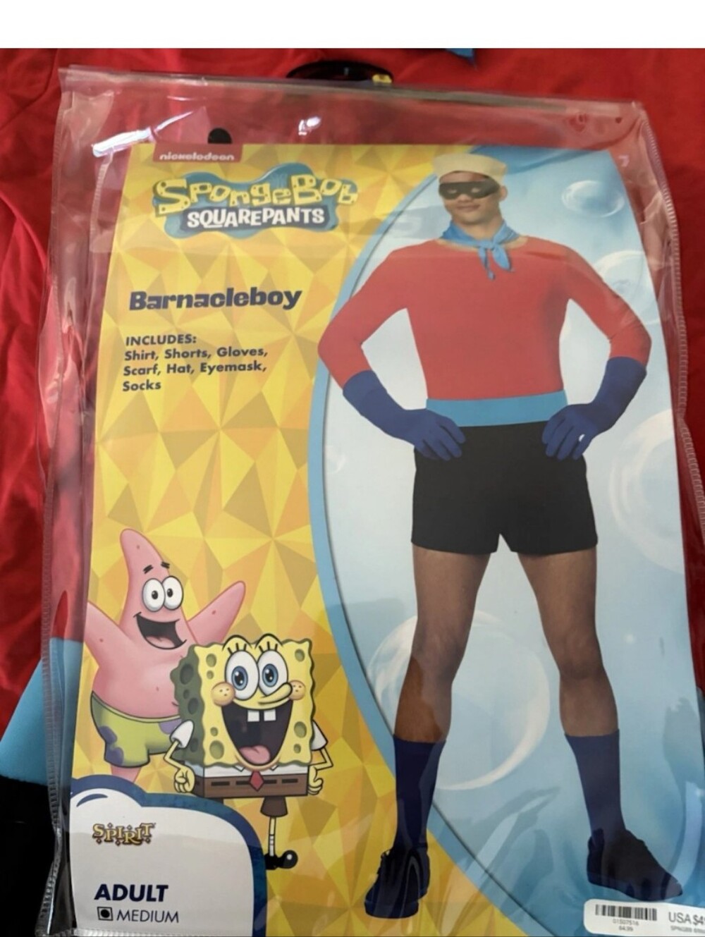 Spirit Halloween Cosplay Sponge Bob Barnacle Boy Costume Adult Med Complete Set